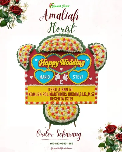 Karangan Papan Bunga Pernikahan di Taman Yasmin